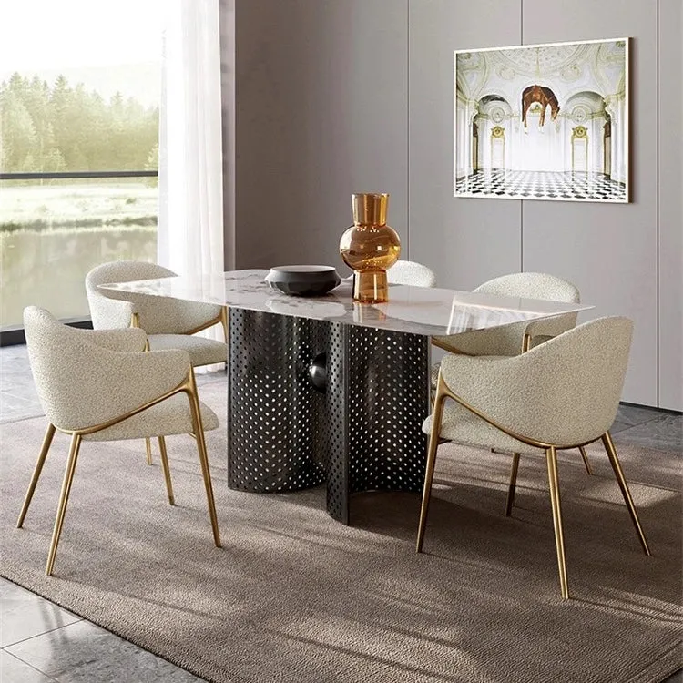 Carrie Curved and Bouclé Dining Chair