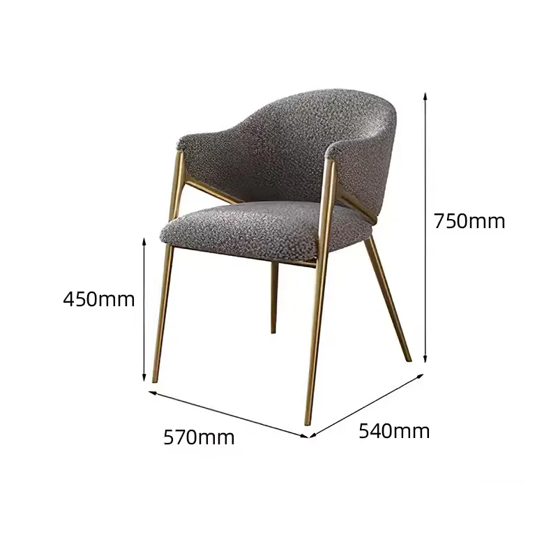 Carrie Curved and Bouclé Dining Chair