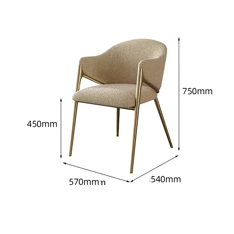 Carrie Curved and Bouclé Dining Chair