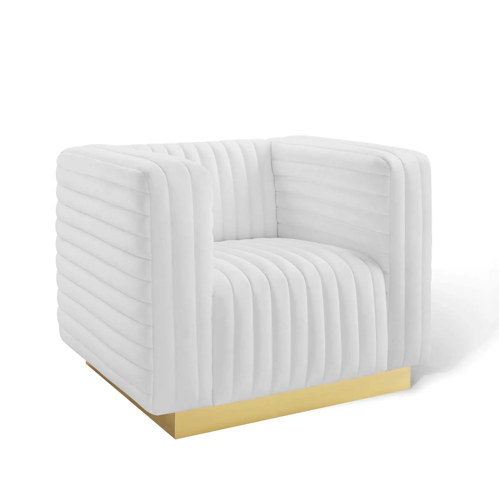 Charisma Channel Tufted Performance Velvet Accent Armchair