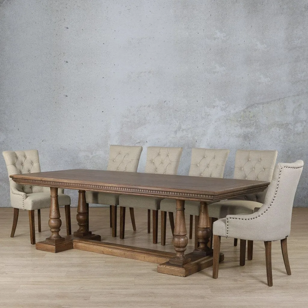 Charlotte Fluted Wood Top & Duchess 10 Seater Dining Set