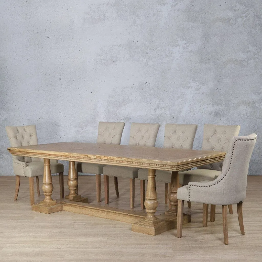 Charlotte Fluted Wood Top & Duchess 10 Seater Dining Set