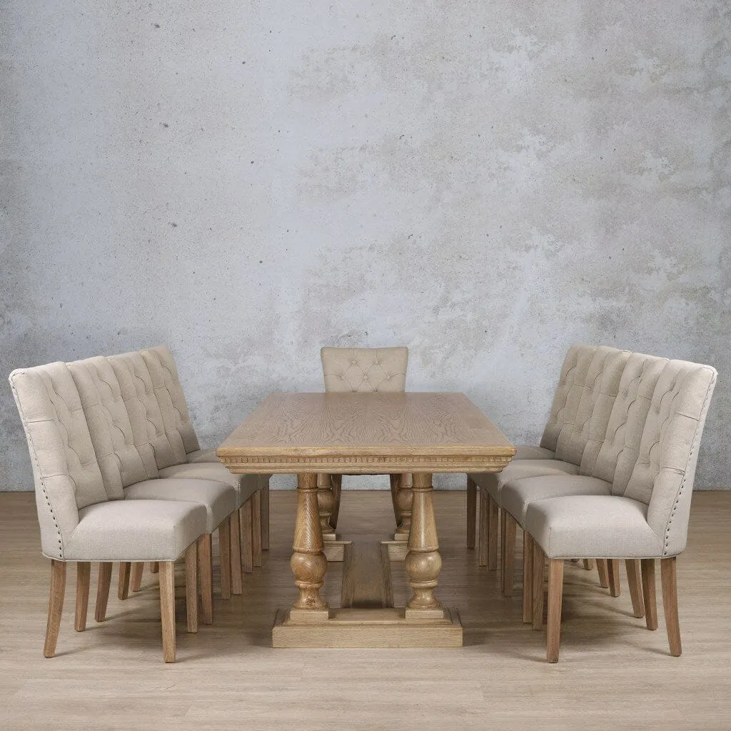 Charlotte Fluted Wood Top & Duchess 10 Seater Dining Set