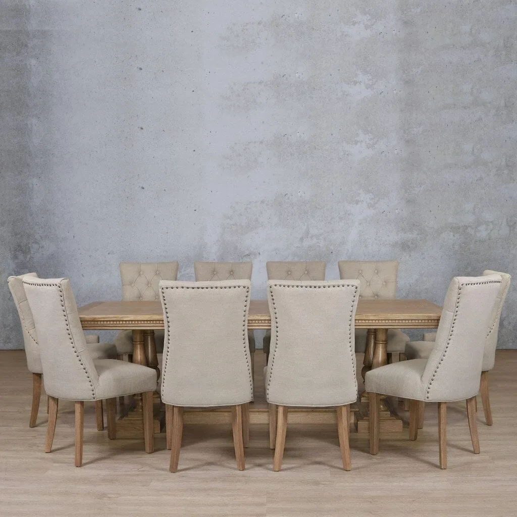 Charlotte Fluted Wood Top & Duchess 10 Seater Dining Set