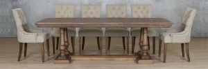 Charlotte Fluted Wood Top & Duchess 10 Seater Dining Set