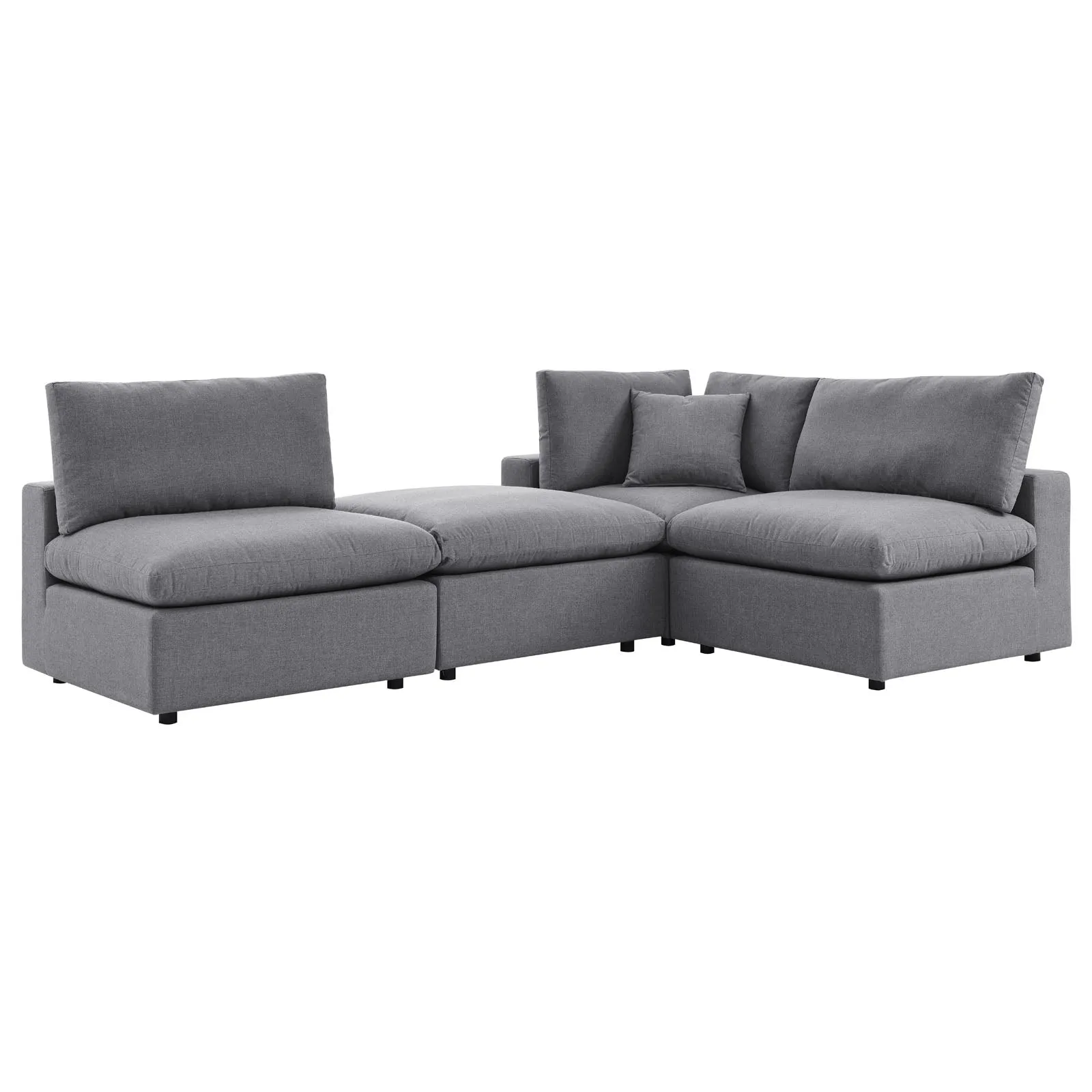 Commix 4-Piece Sunbrella® Outdoor Patio Sectional Sofa Gray EEI-5582-SLA