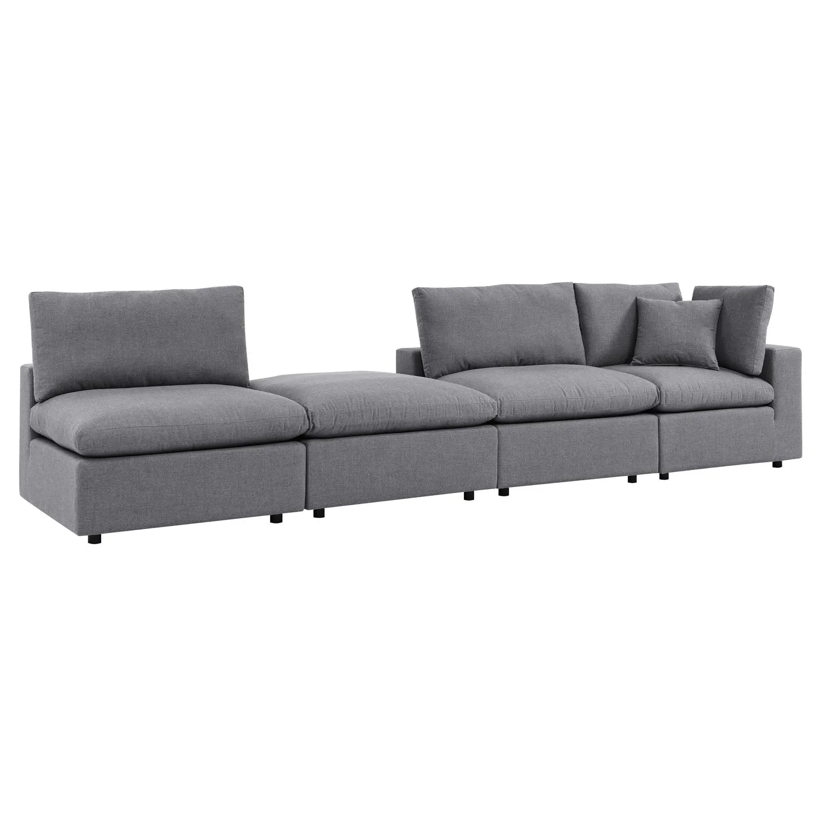 Commix 4-Piece Sunbrella® Outdoor Patio Sectional Sofa Gray EEI-5582-SLA