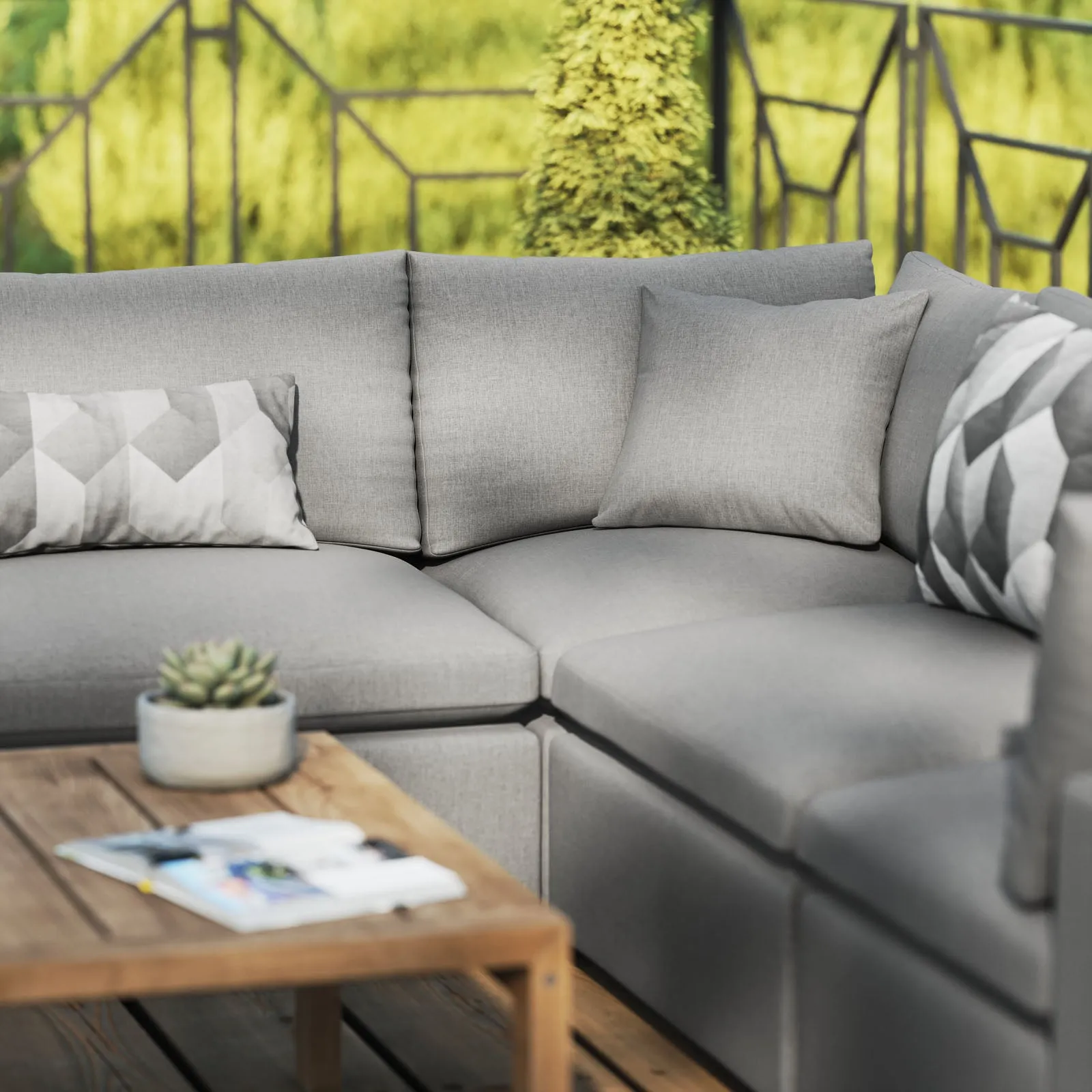 Commix 5-Piece Outdoor Patio Sectional Sofa Charcoal EEI-5589-CHA