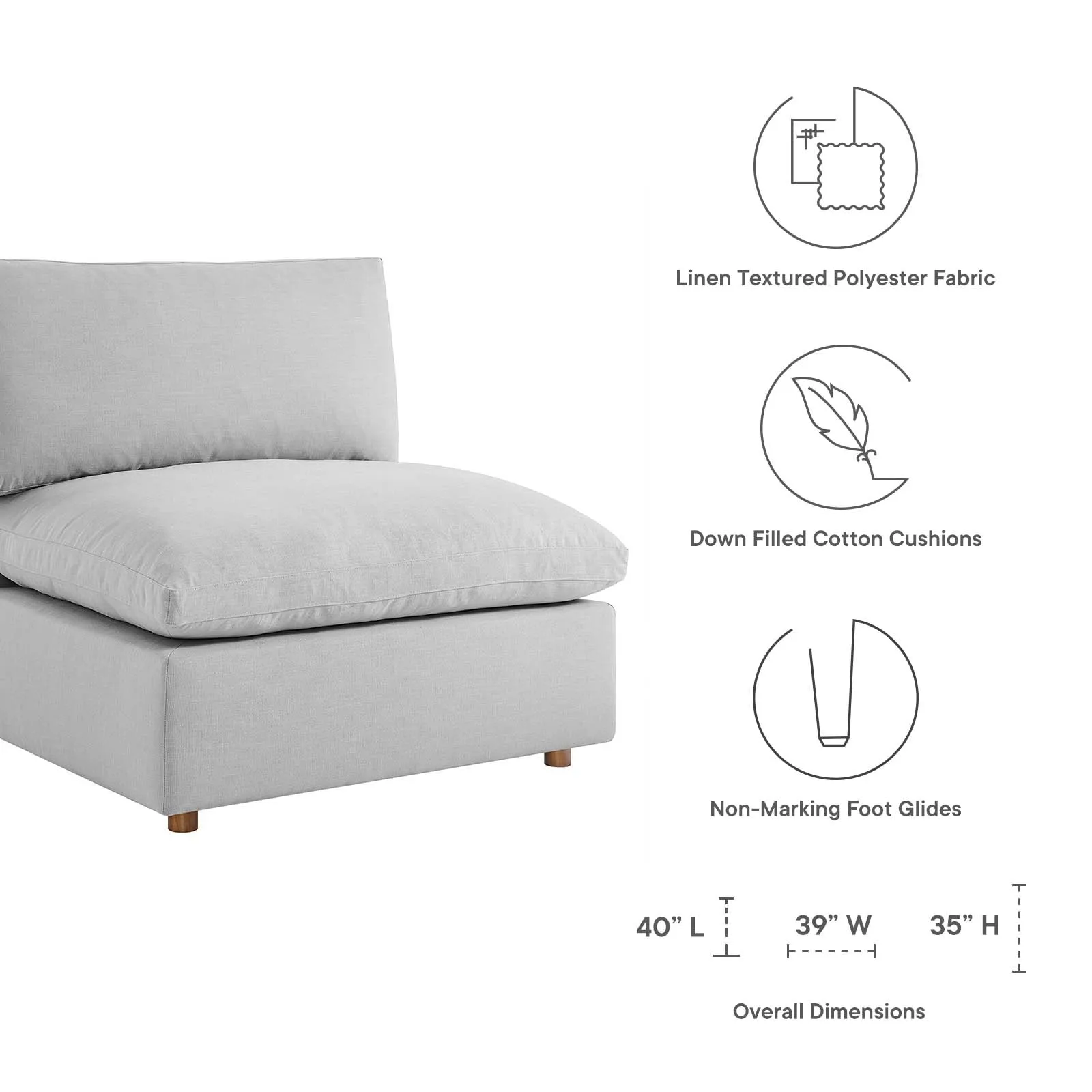 Commix Down Filled Overstuffed 4 Piece Sectional Sofa Set by Modway