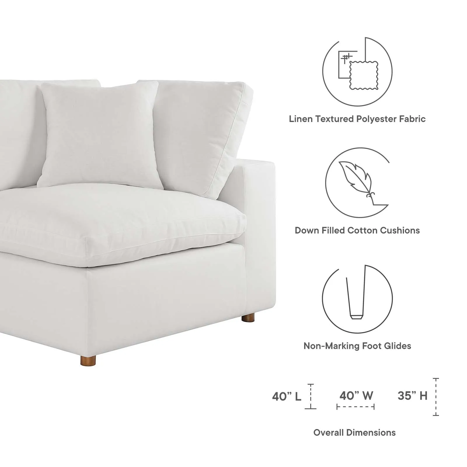 Commix Down Filled Overstuffed 4 Piece Sectional Sofa Set by Modway