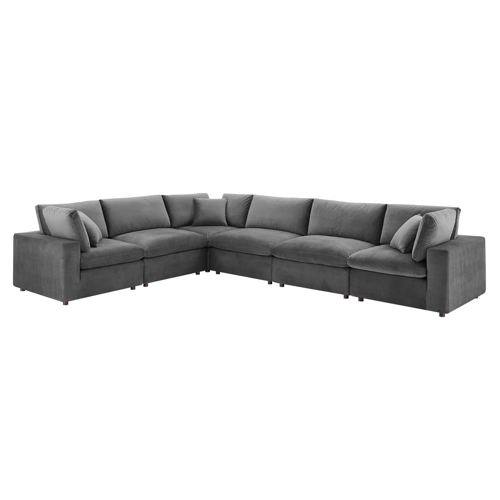 Commix Down Filled Overstuffed Performance Velvet 6-Piece Sectional Sofa by Modway