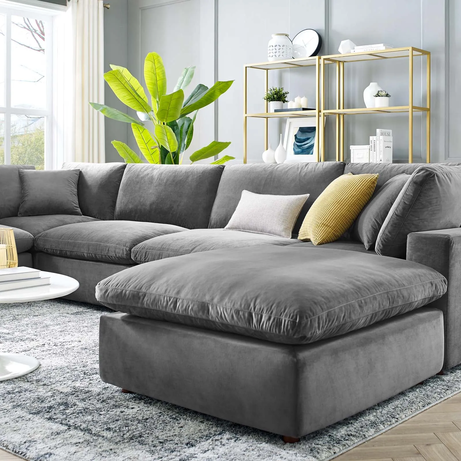 Commix Down Filled Overstuffed Performance Velvet 7-Piece Sectional Sofa by Modway