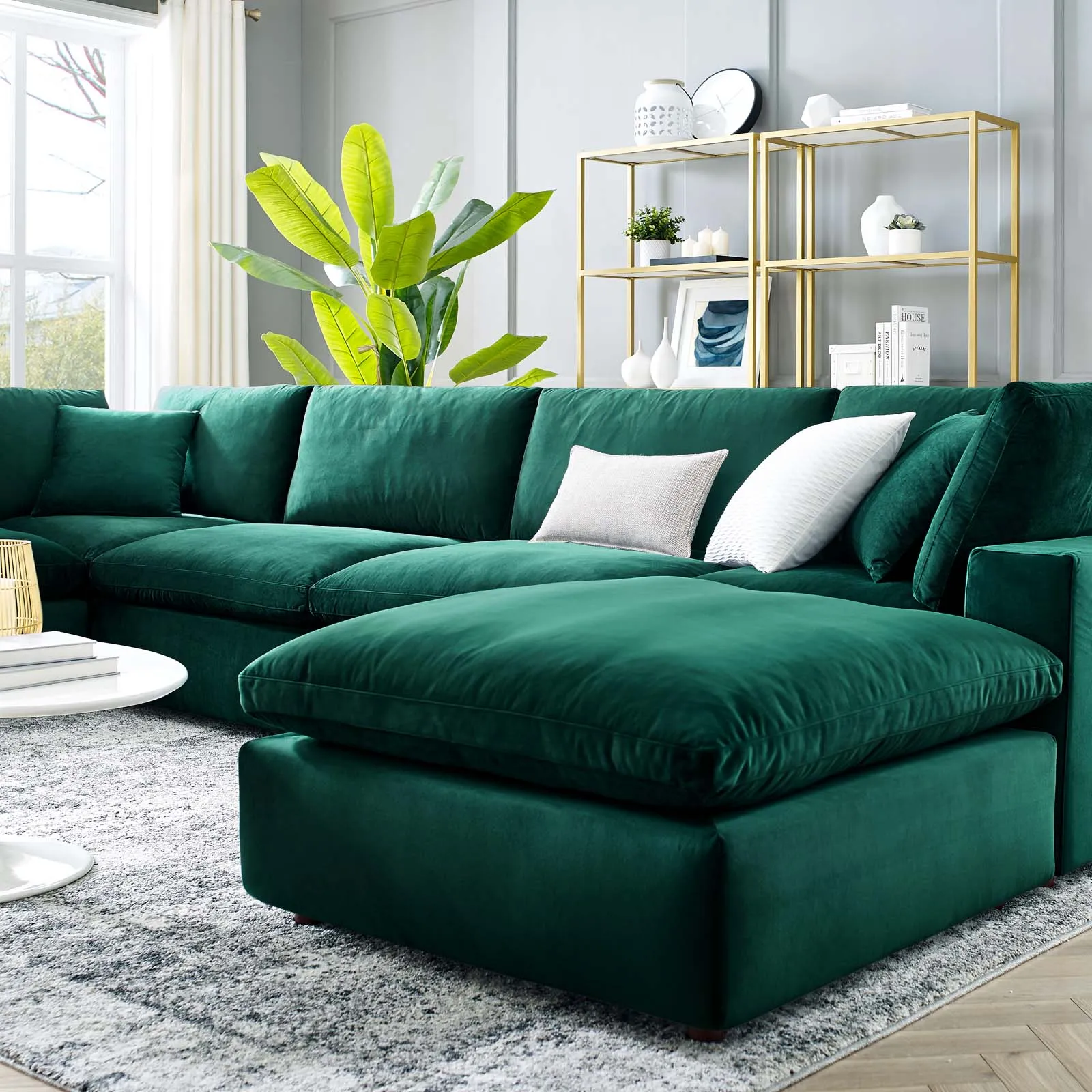 Commix Down Filled Overstuffed Performance Velvet 7-Piece Sectional Sofa by Modway