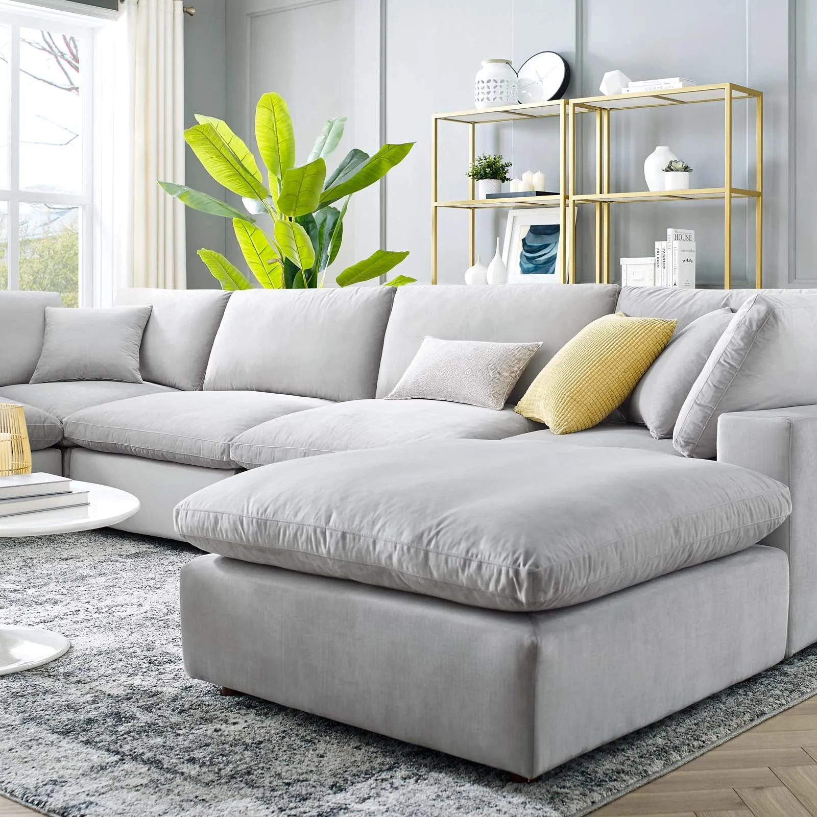 Commix Down Filled Overstuffed Performance Velvet 7-Piece Sectional Sofa by Modway