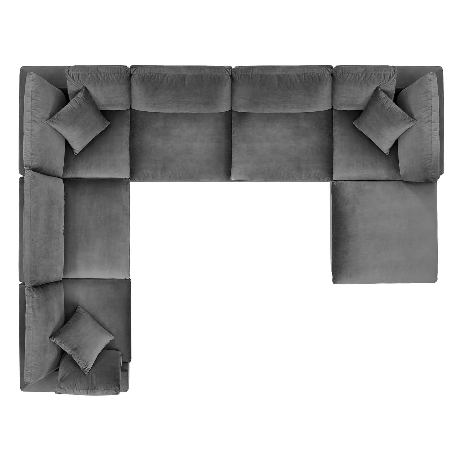 Commix Down Filled Overstuffed Performance Velvet 7-Piece Sectional Sofa by Modway