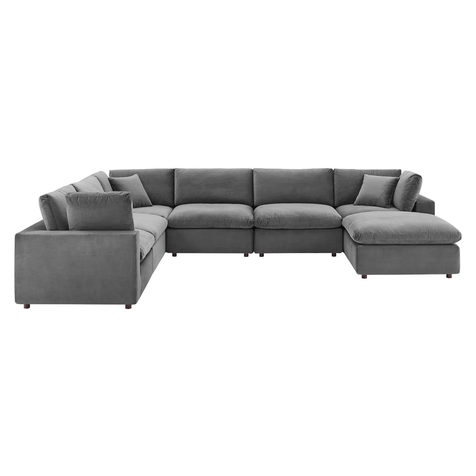 Commix Down Filled Overstuffed Performance Velvet 7-Piece Sectional Sofa by Modway