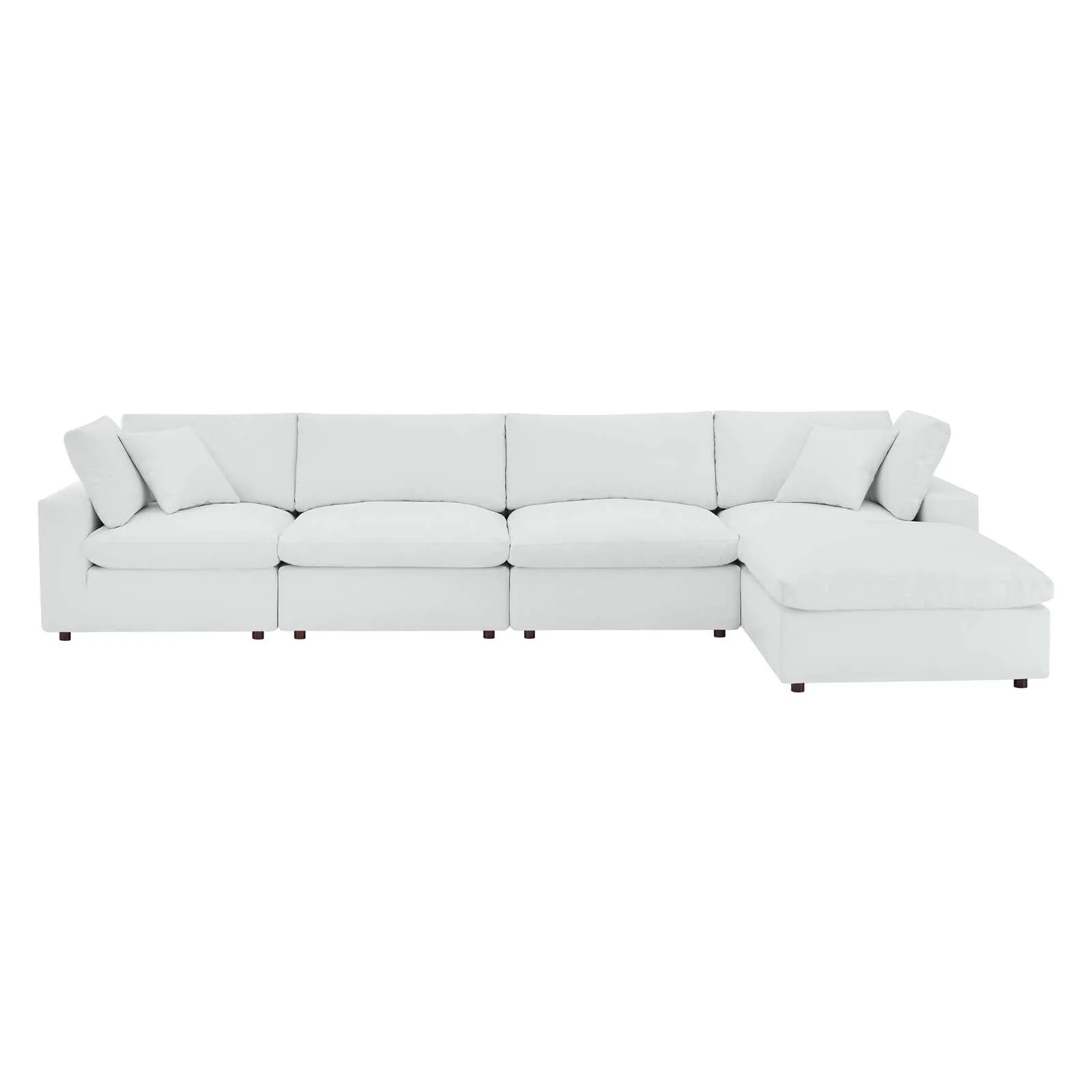 Commix Down Filled Overstuffed Vegan Leather 5-Piece Sectional Sofa by Modway