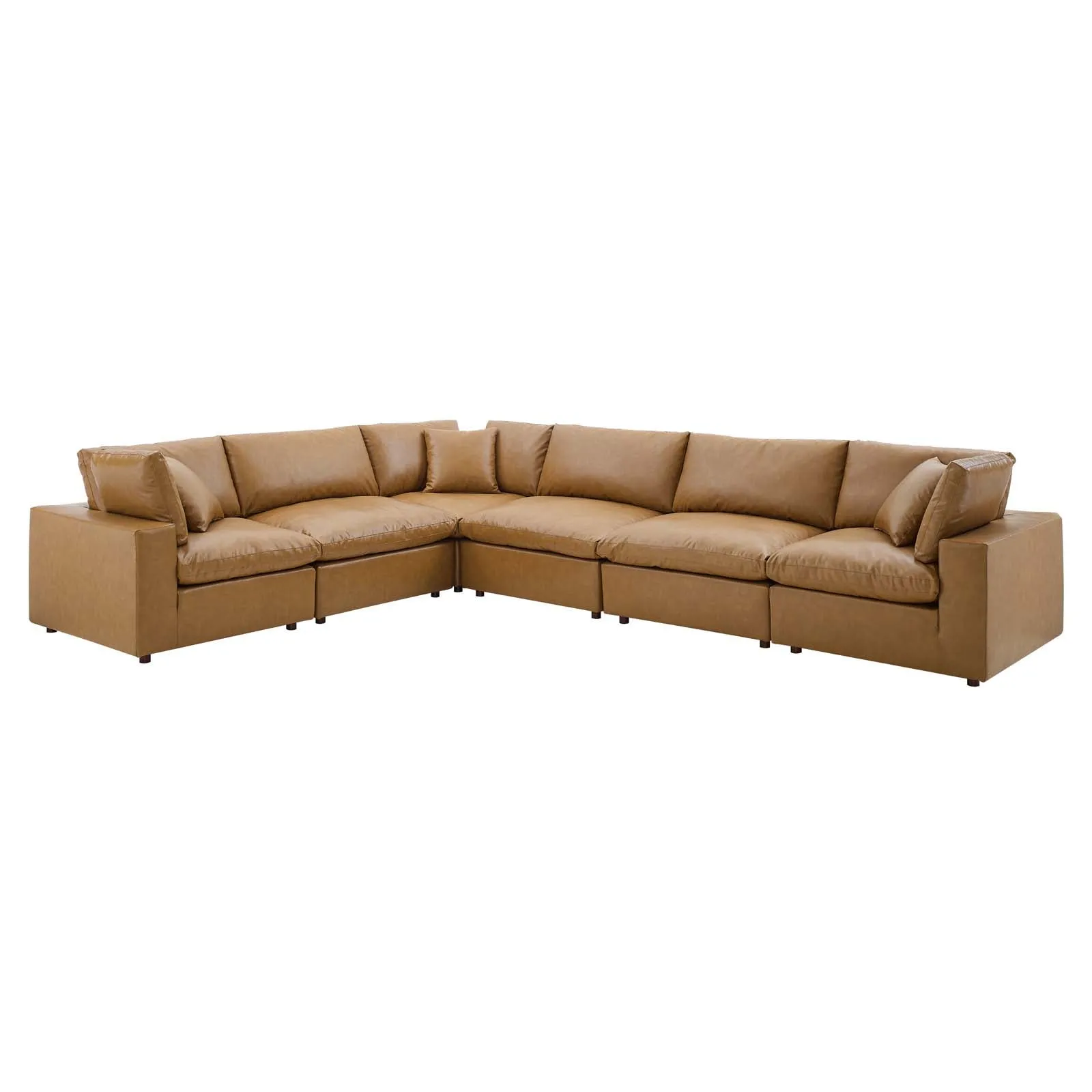 Commix Down Filled Overstuffed Vegan Leather 6-Piece Sectional Sofa by Modway