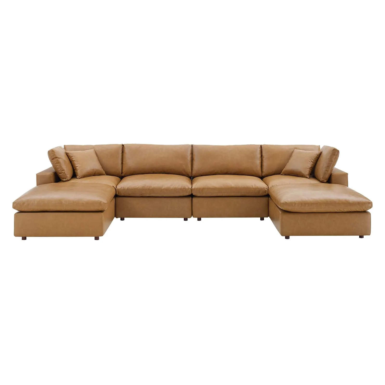 Commix Down Filled Overstuffed Vegan Leather 6-Piece Sectional Sofa by Modway