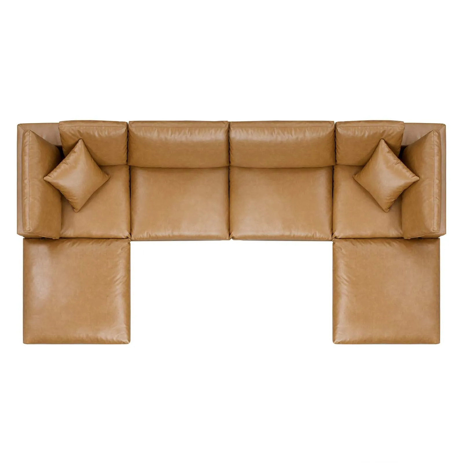 Commix Down Filled Overstuffed Vegan Leather 6-Piece Sectional Sofa by Modway