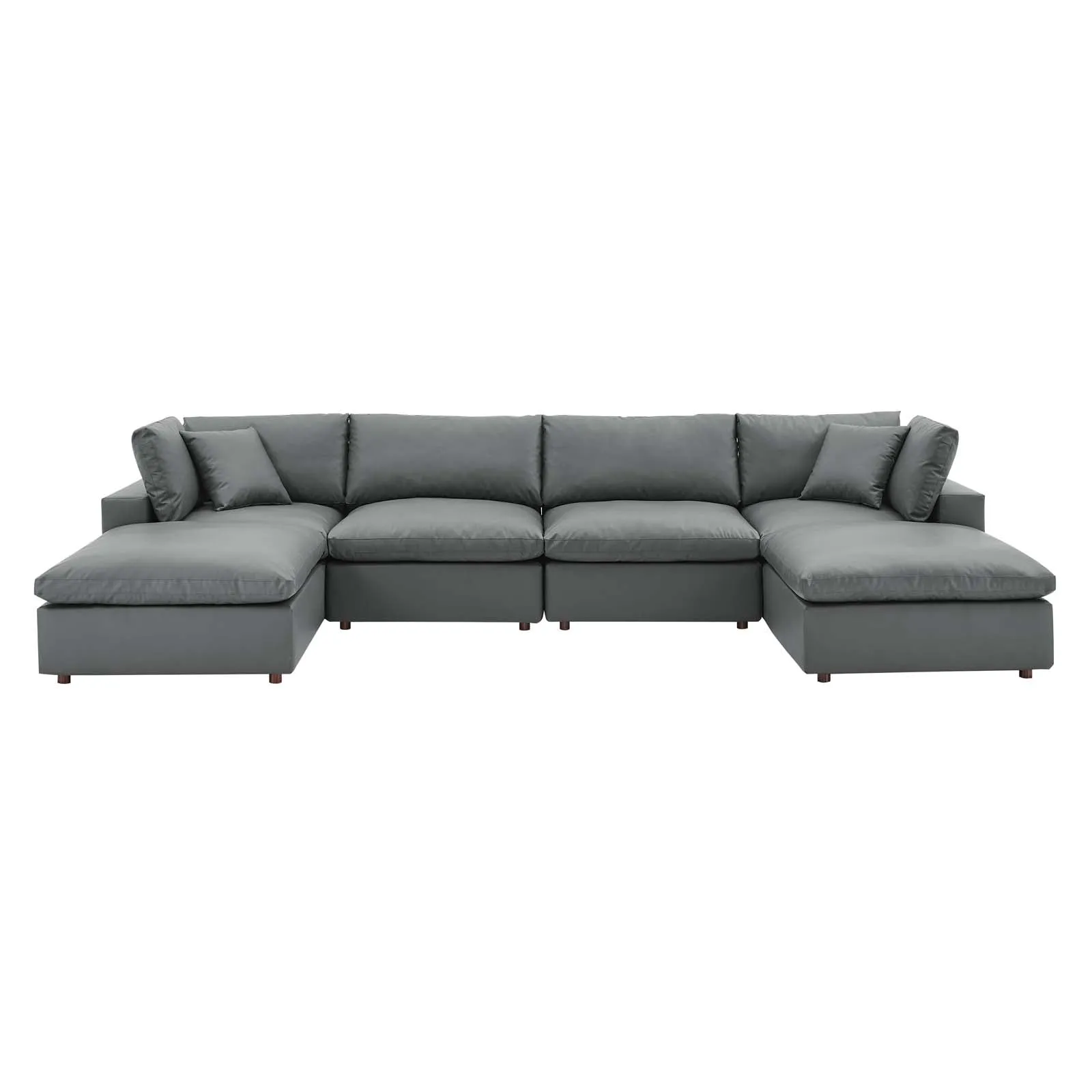 Commix Down Filled Overstuffed Vegan Leather 6-Piece Sectional Sofa by Modway