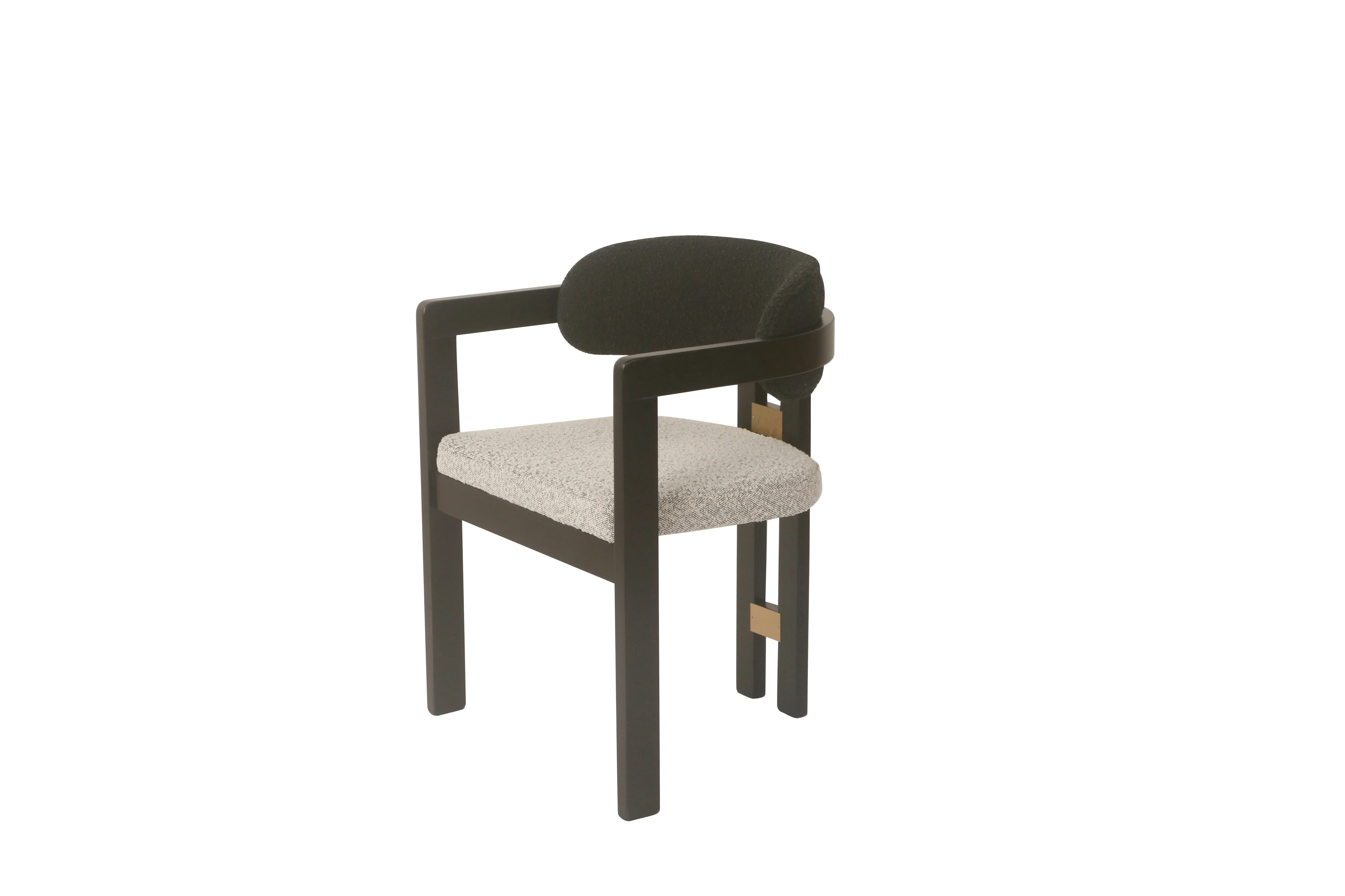 Conan Wood Dining Armchair Chair in Black and White