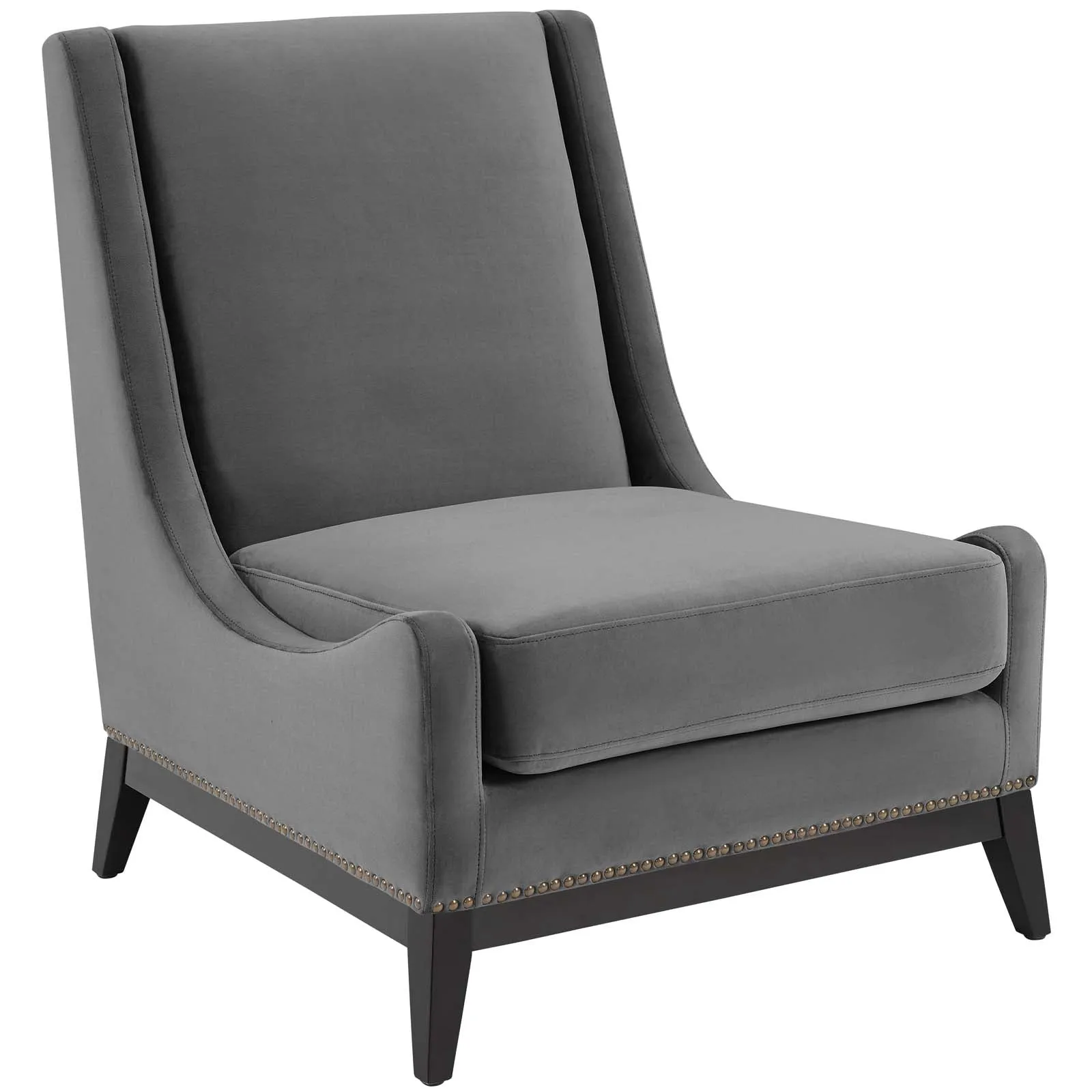 Confident Accent Upholstered Performance Velvet Lounge Chair