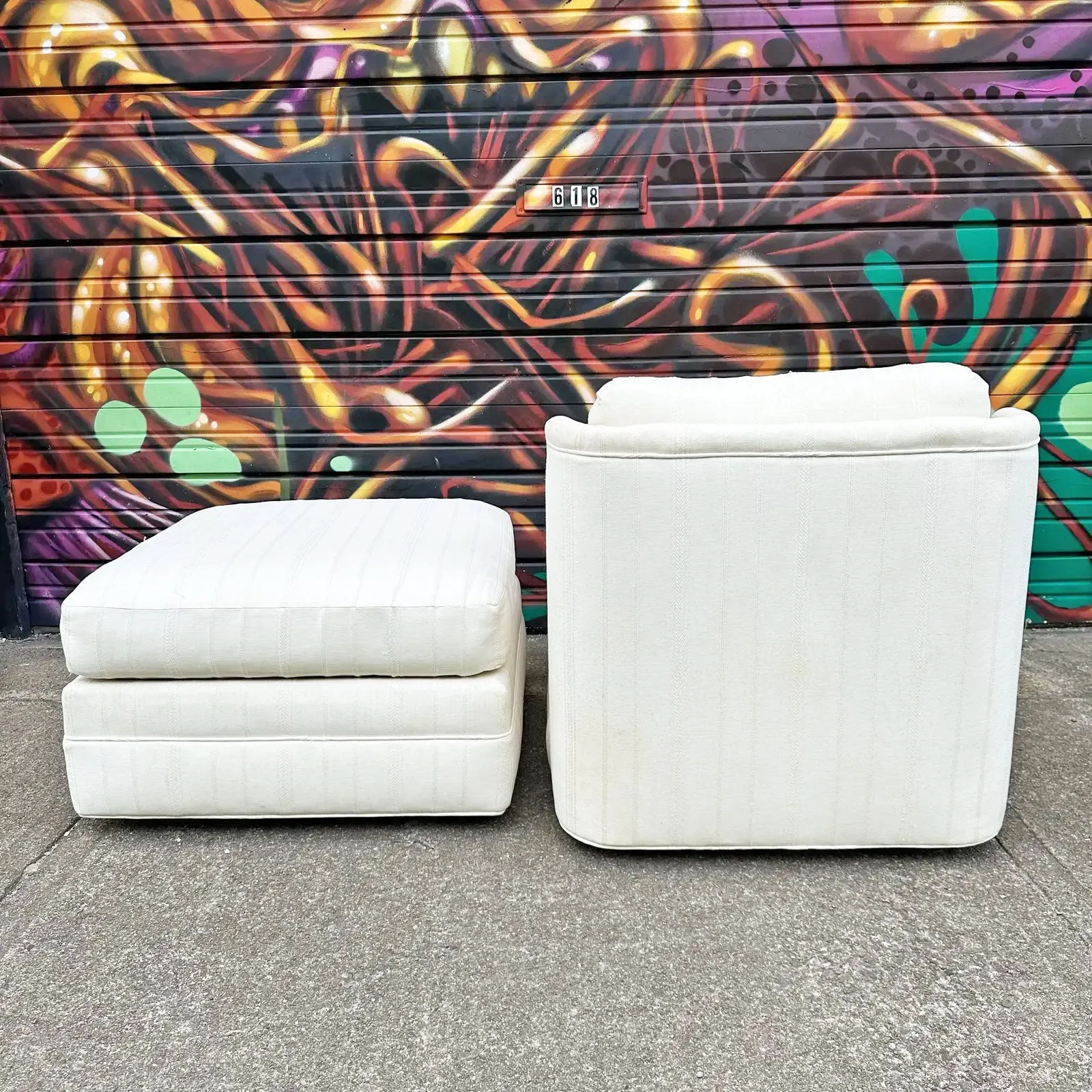 Cozy Upholstered Armchair & Ottoman