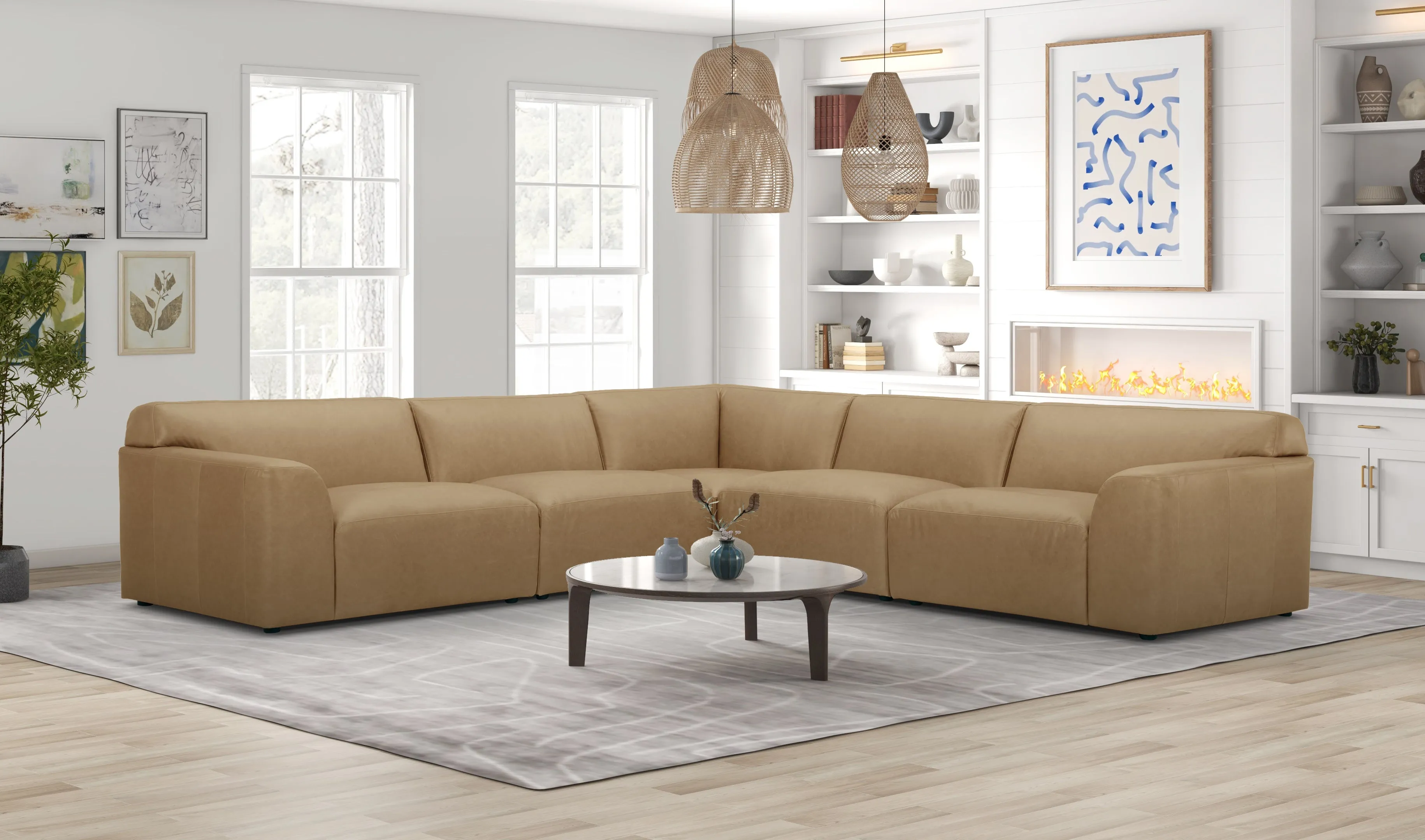 Dakota Leather Sectional Sofa