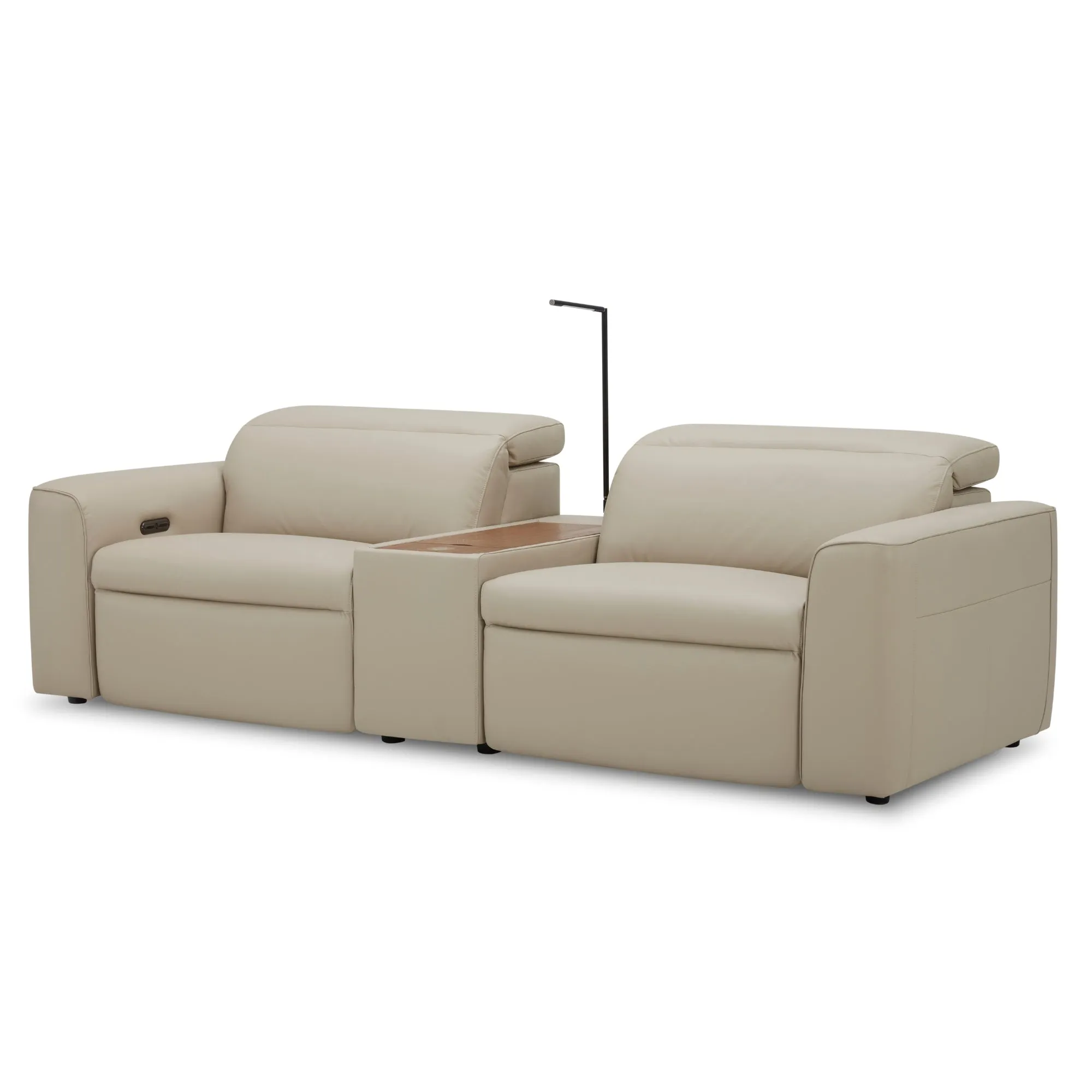 Electric Recliner 2-Seater Leather Home Theatre Lounge Beige