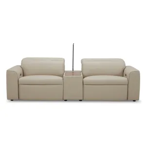 Electric Recliner 2-Seater Leather Home Theatre Lounge Beige