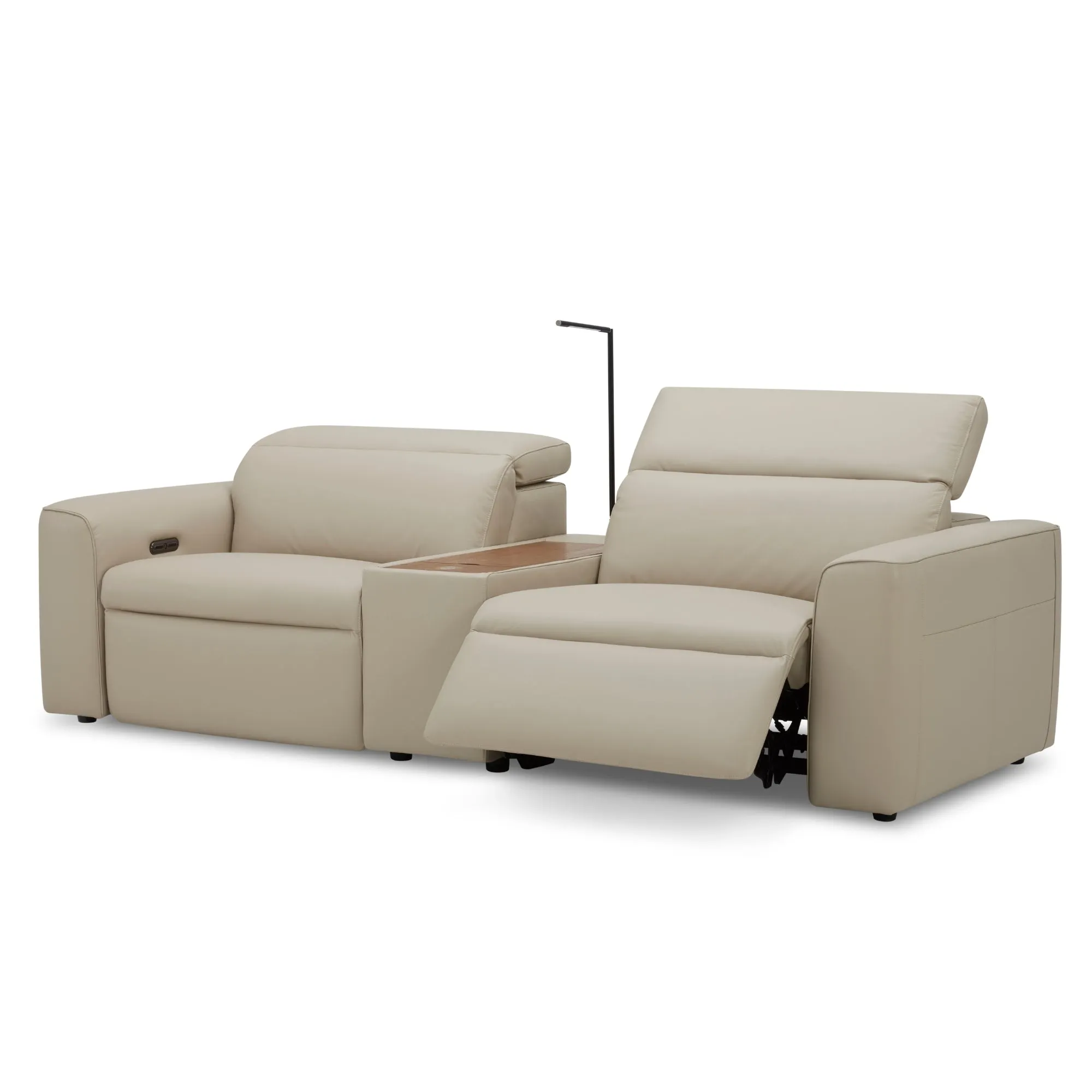 Electric Recliner 2-Seater Leather Home Theatre Lounge Beige