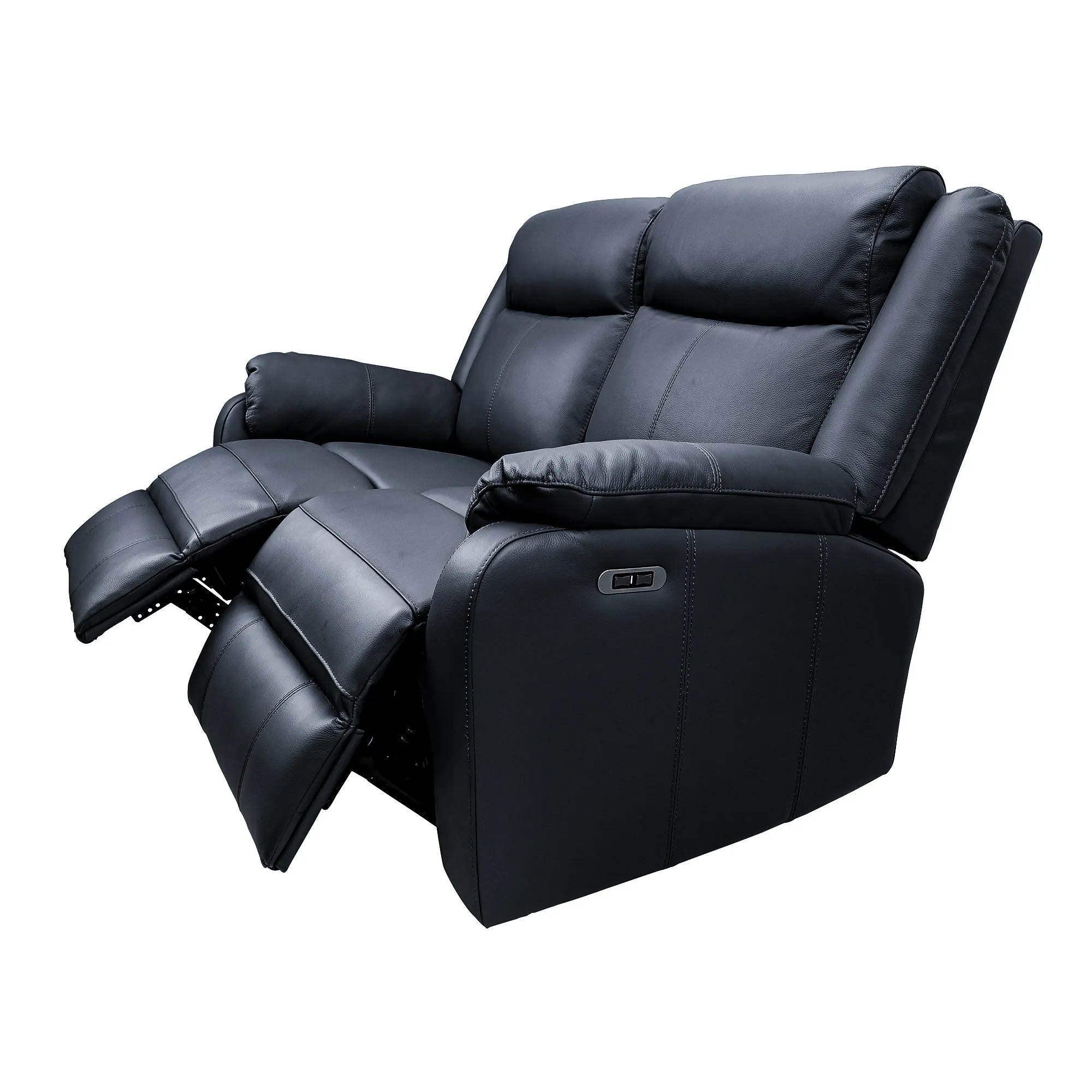 Electric Recliner Leather Lounge Suite, USB Ports - Bella