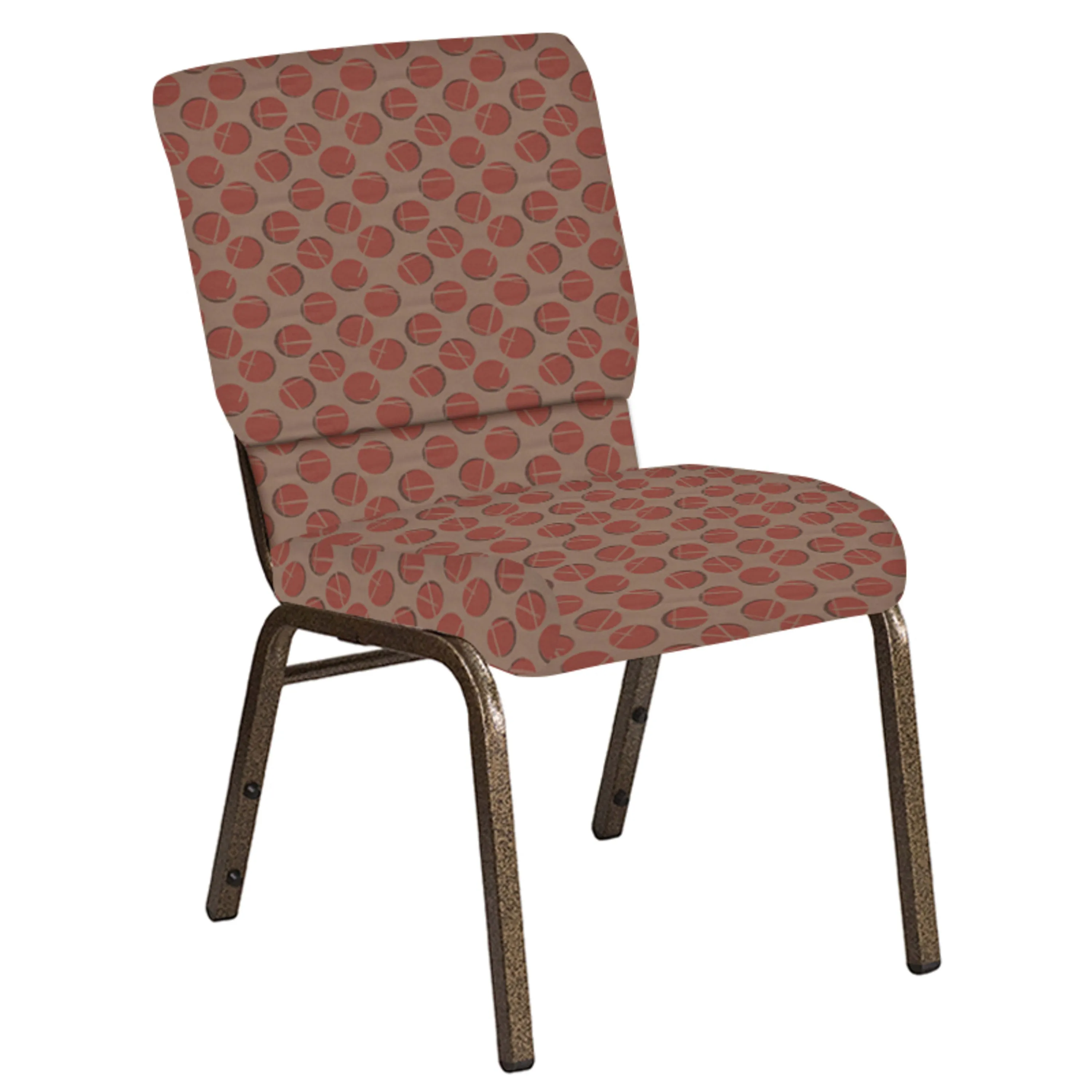 Embroidered 18.5''W Church Chair in Cirque Fabric - Gold Vein Frame