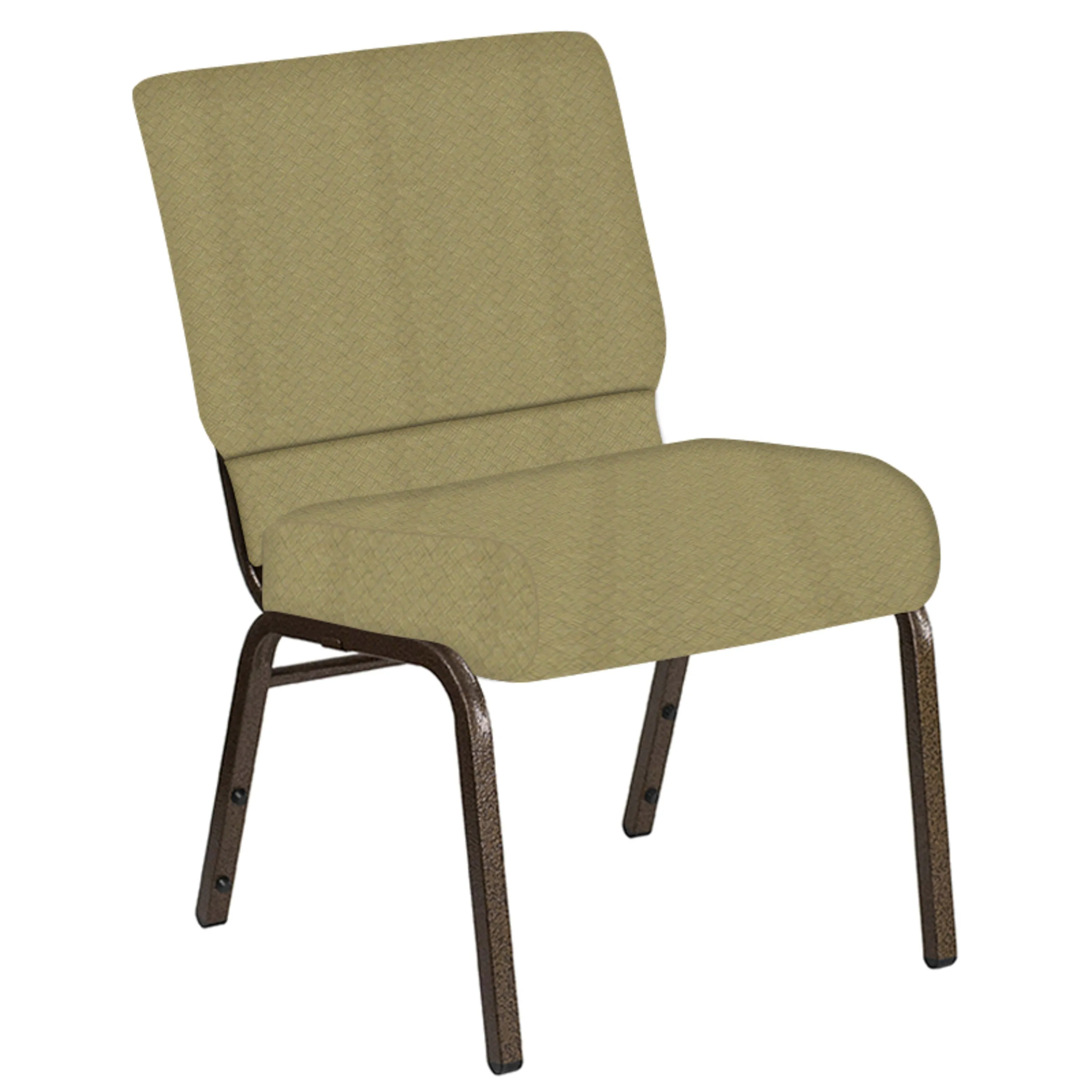 Embroidered 21''W Church Chair in Fiji Fabric - Gold Vein Frame