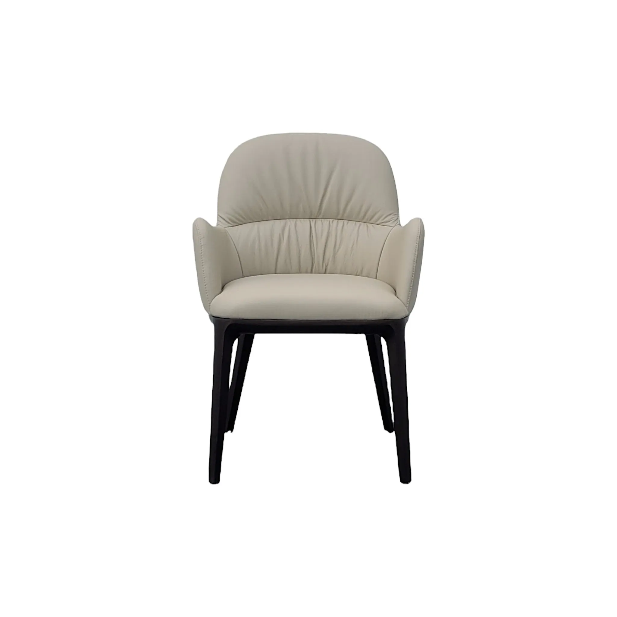 Enea Espresso Wheat Leather Dining Armchair