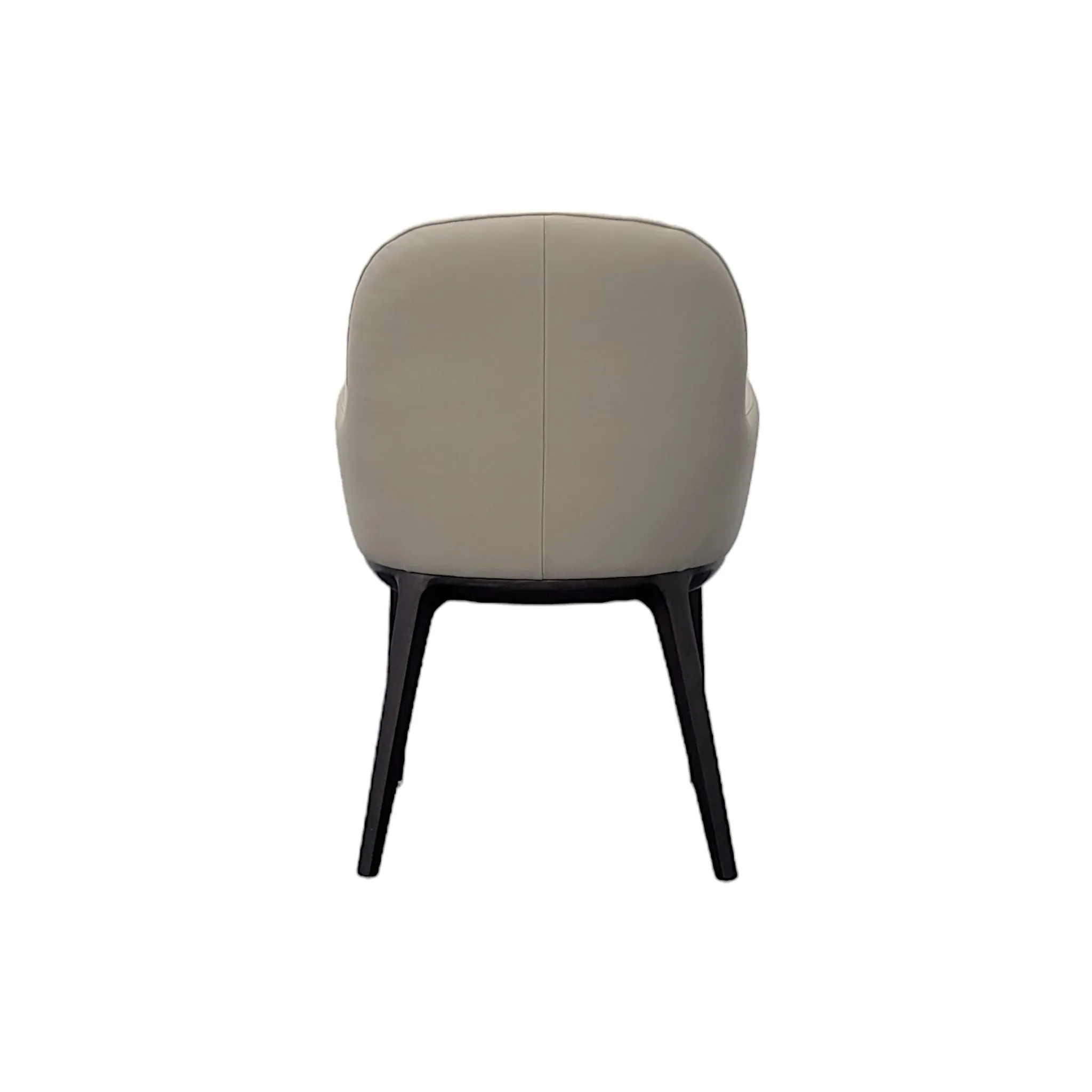 Enea Espresso Wheat Leather Dining Armchair