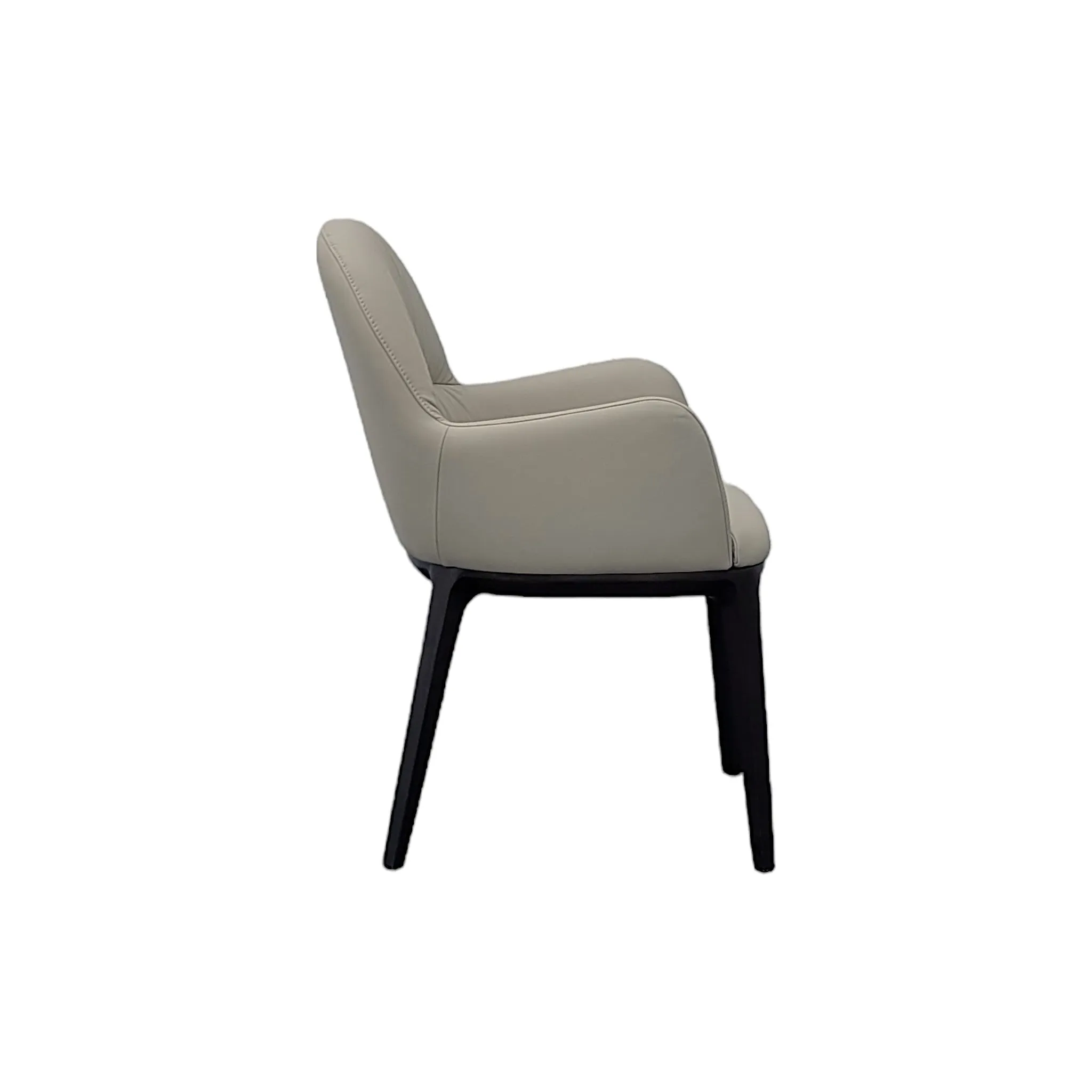 Enea Espresso Wheat Leather Dining Armchair