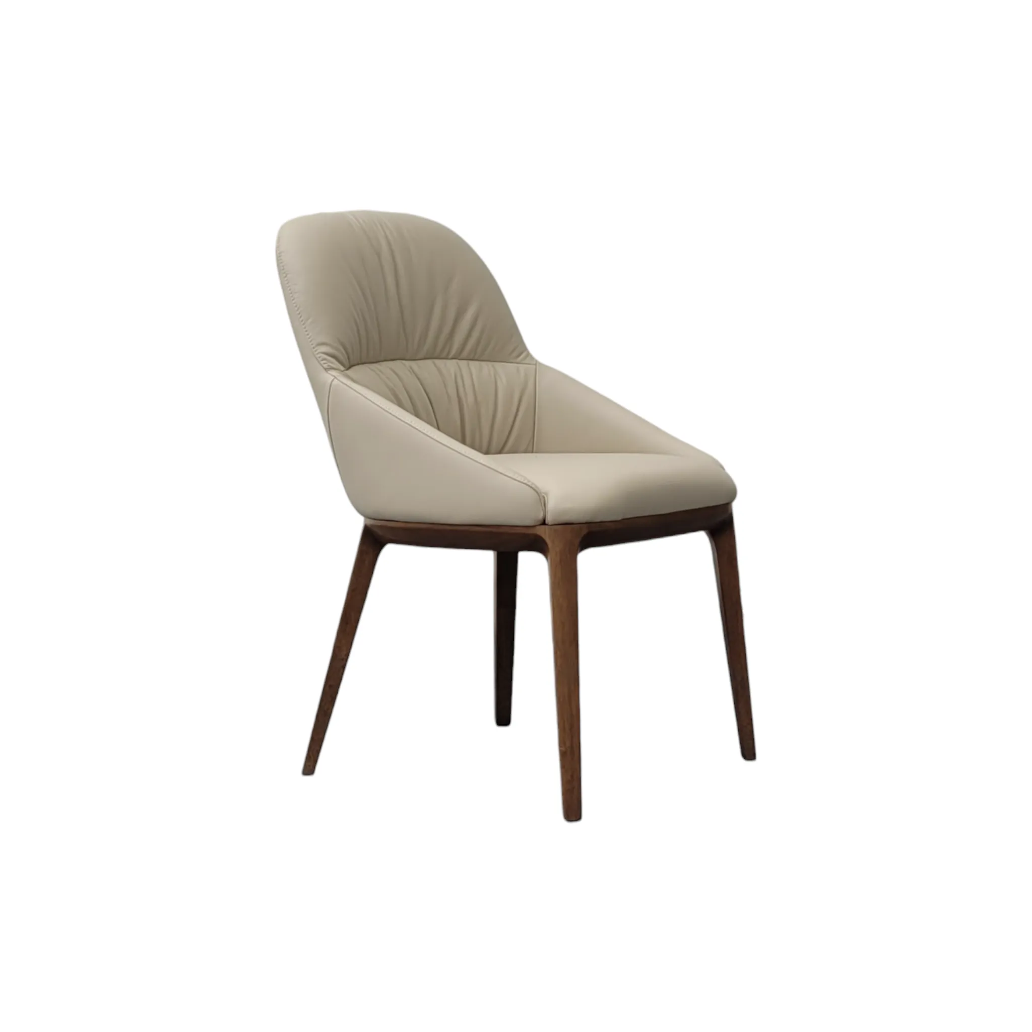 Enea Walnut Wheat Leather Dining Chair