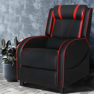 Ergonomic PU Leather Gaming Recliner Chair, Black - Artiss