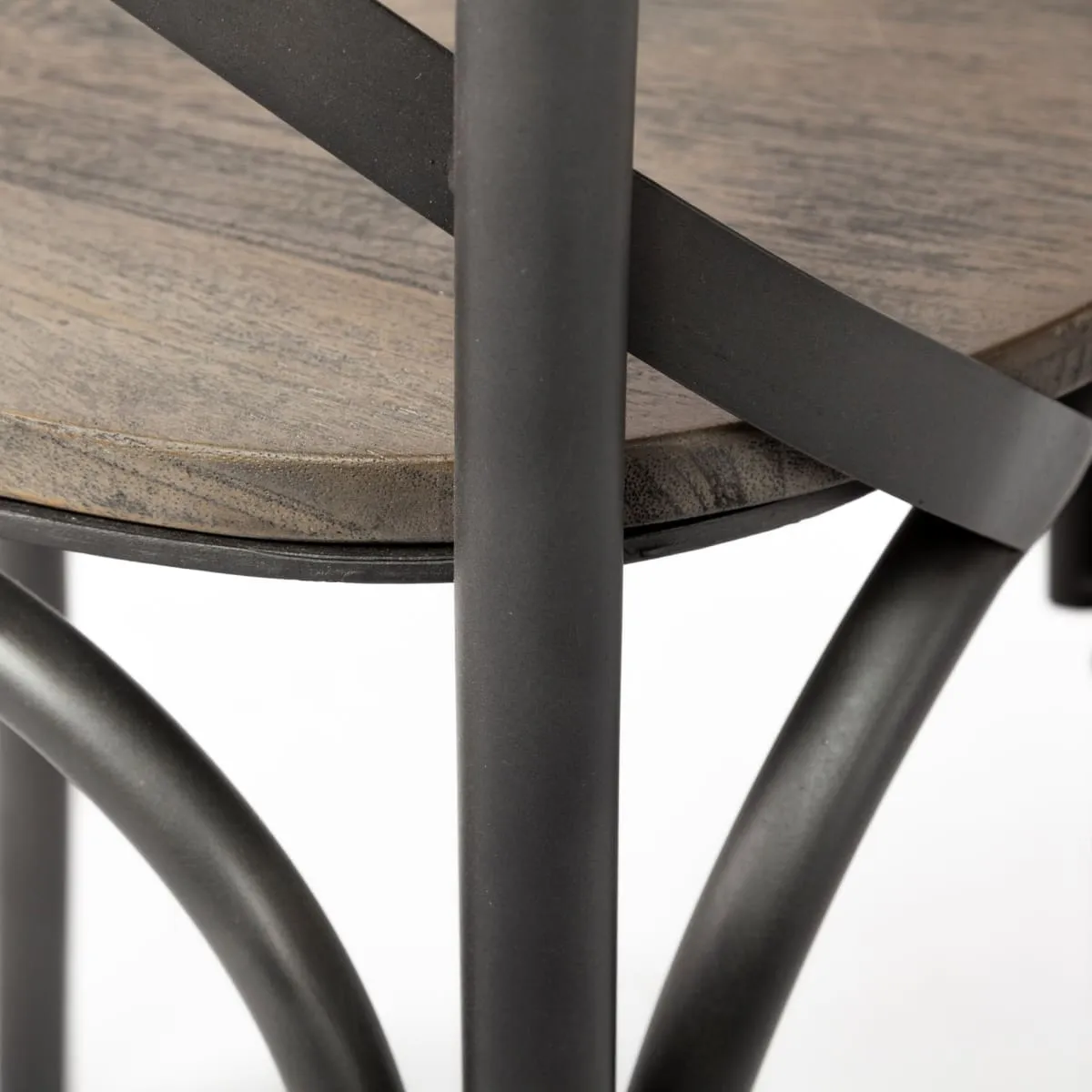 Etienne Dining Chair Brown Wood | Black Metal