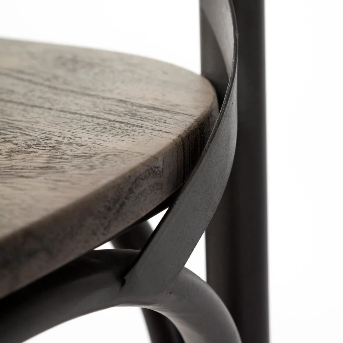 Etienne Dining Chair Brown Wood | Black Metal