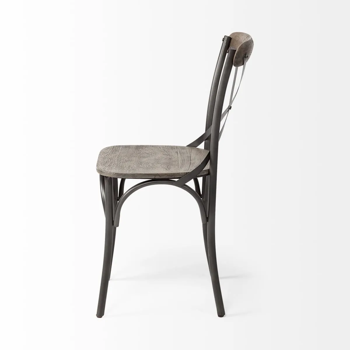 Etienne Dining Chair Brown Wood | Black Metal