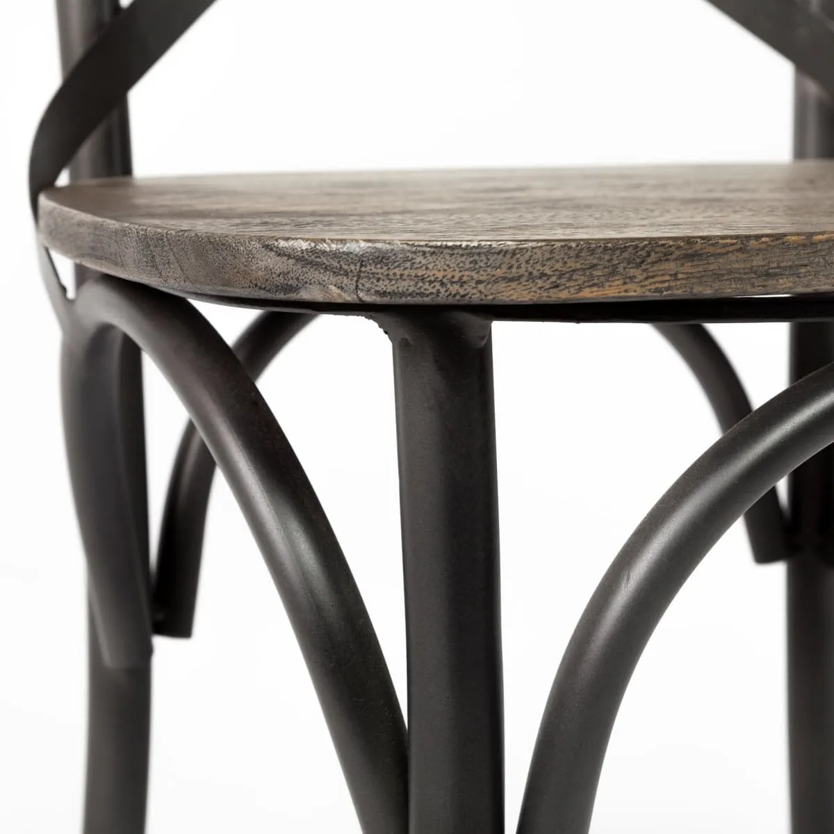 Etienne Dining Chair Brown Wood | Black Metal