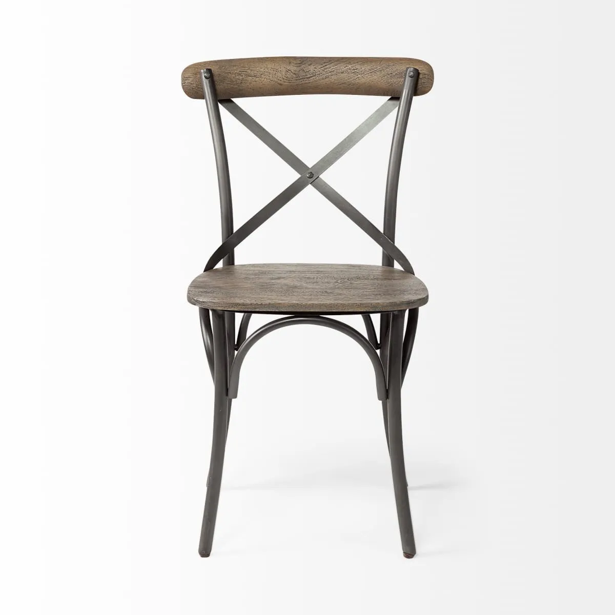 Etienne Dining Chair Brown Wood | Black Metal