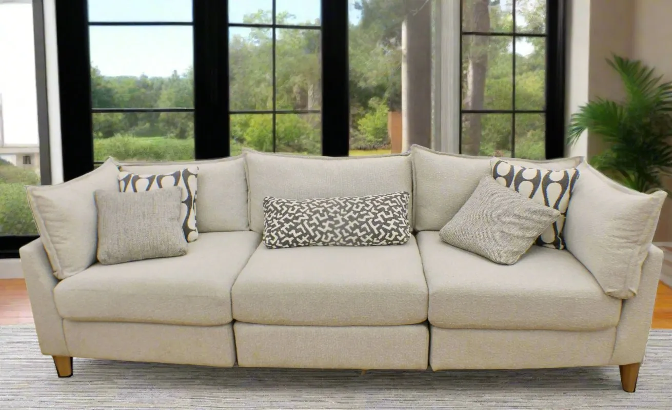 Flange 3-Pc Modular Sofa  Oversized in Pewter or Natural 125"