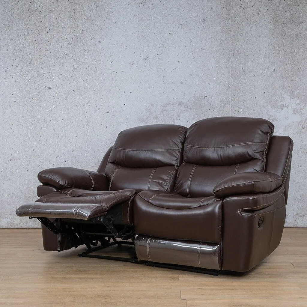 Geneva 2 Seater Leather Recliner