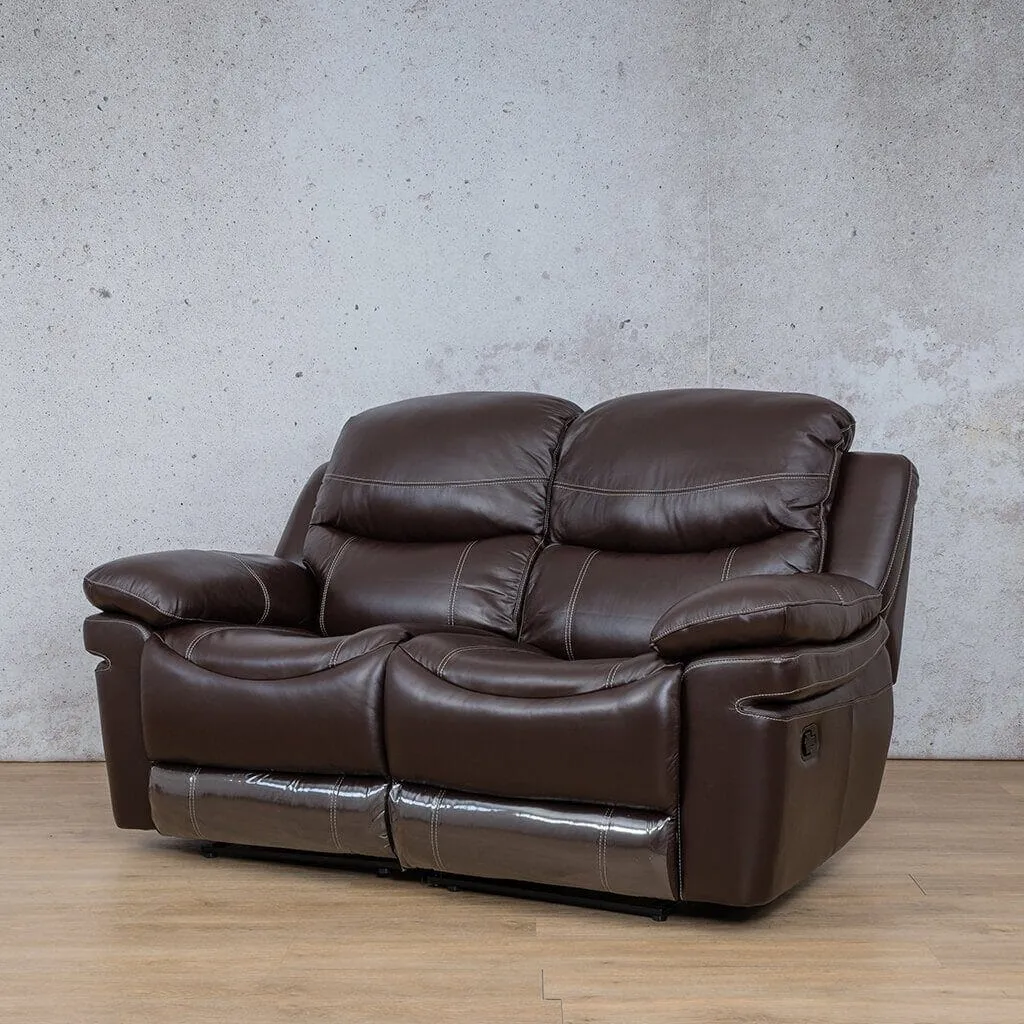 Geneva 2 Seater Leather Recliner