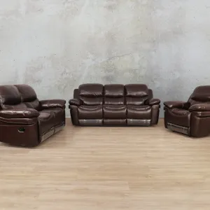 Geneva 3 2 1 Leather Recliner Suite