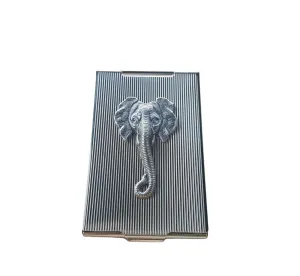 Handmade Silver Steampunk Elephant Slim Compact Mirror